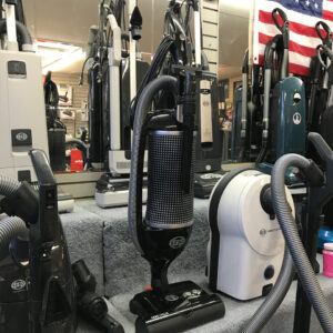 More Than Vacuum showroom with upright and canister Sebo vacuums